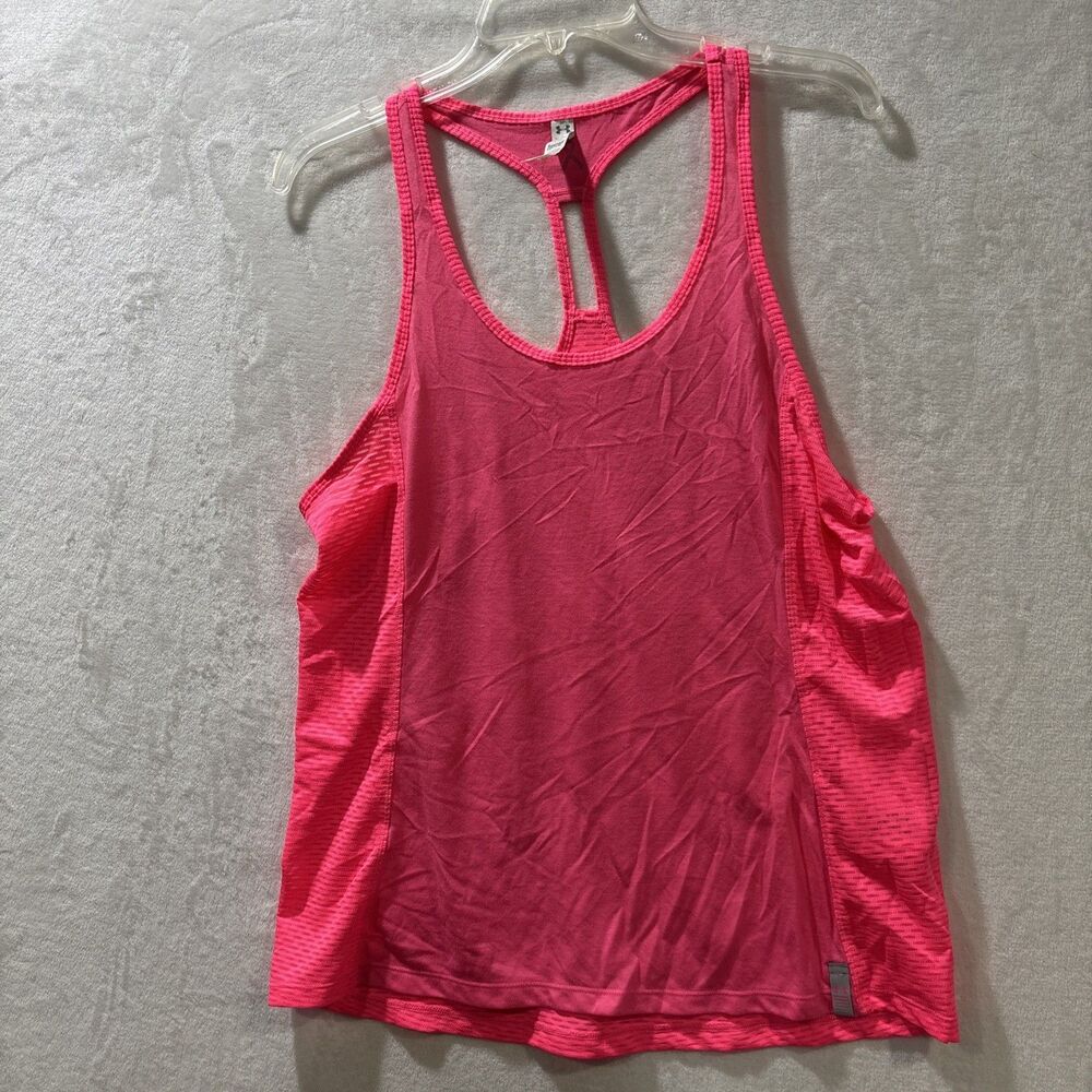 Under Armour Heat Gear Fly By Stretch Mesh Tank Women's Medium Power in Pink NWT